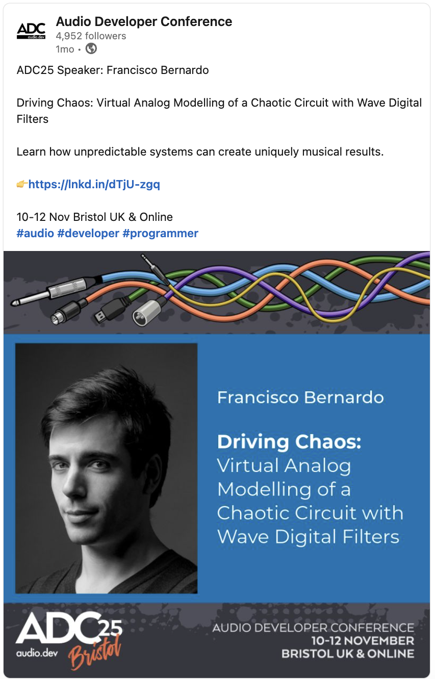 Driving Chaos: My talk at Audio Developer Conference 2025