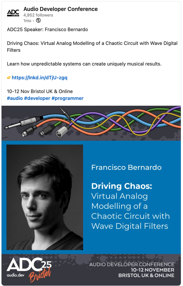 Driving Chaos: My talk at Audio Developer Conference 2025